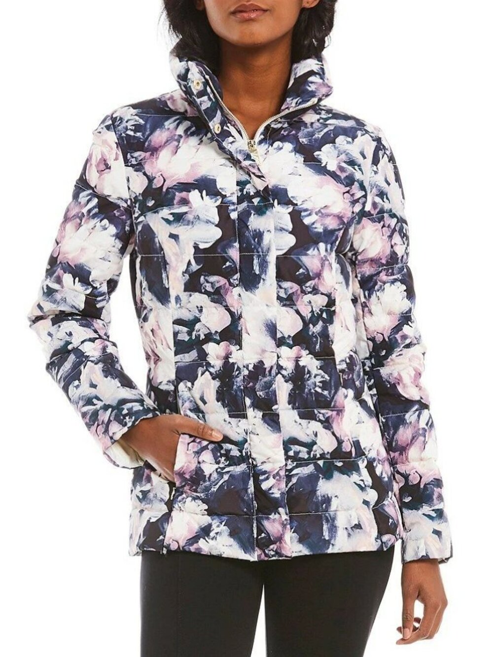 NEW Eliza J Down Jacket Floral Puffer